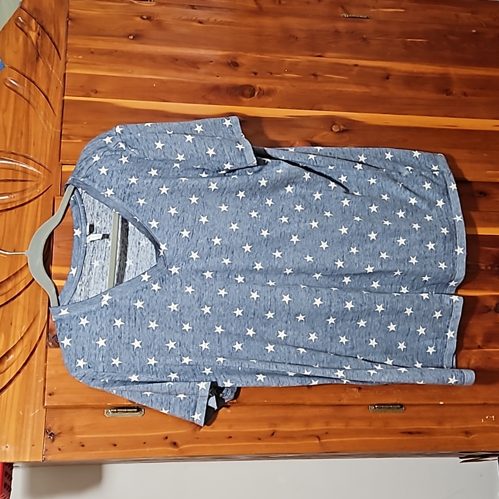 Cato XL denim blue star patterned t-shirt